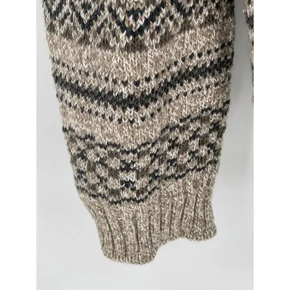 Bill Blass Sweater Men Large Beige Tan Fair Isle Pullover Crewneck Cotton Blend - Picture 12 of 13